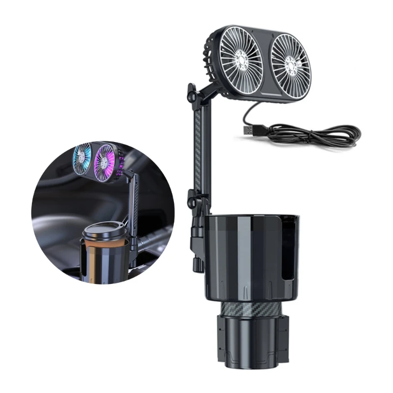 Car Electrics Fan Car Multiple Purpose Water Cup Holder 12v/24v USB Fan for Auto Dropship