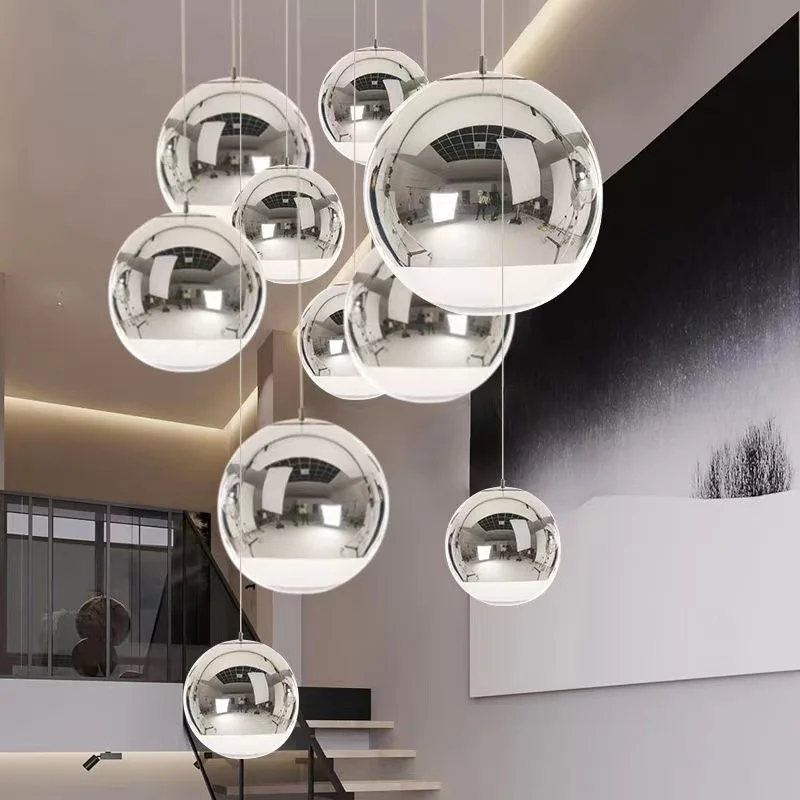 

Modern minimalist spherical gold bubble glass pendant light Nordic restaurant bar counter clothing store single headlight