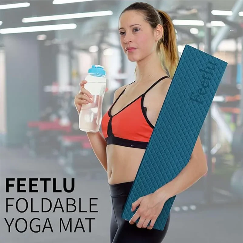 Custom Recycled Plastic Microfiber Non-Slip Yoga Mat Eco-Friendly Thick Foldable Exercise Design With Logo Fitness Use