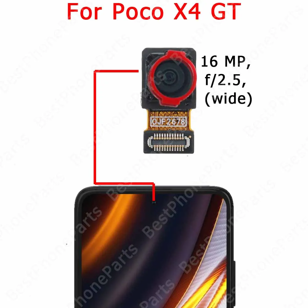 For Xiaomi Poco X3 NFC X4 GT X5 Pro 5G Frontal Selfie Camera Module Front Camera Mobile Phone Flex Cable