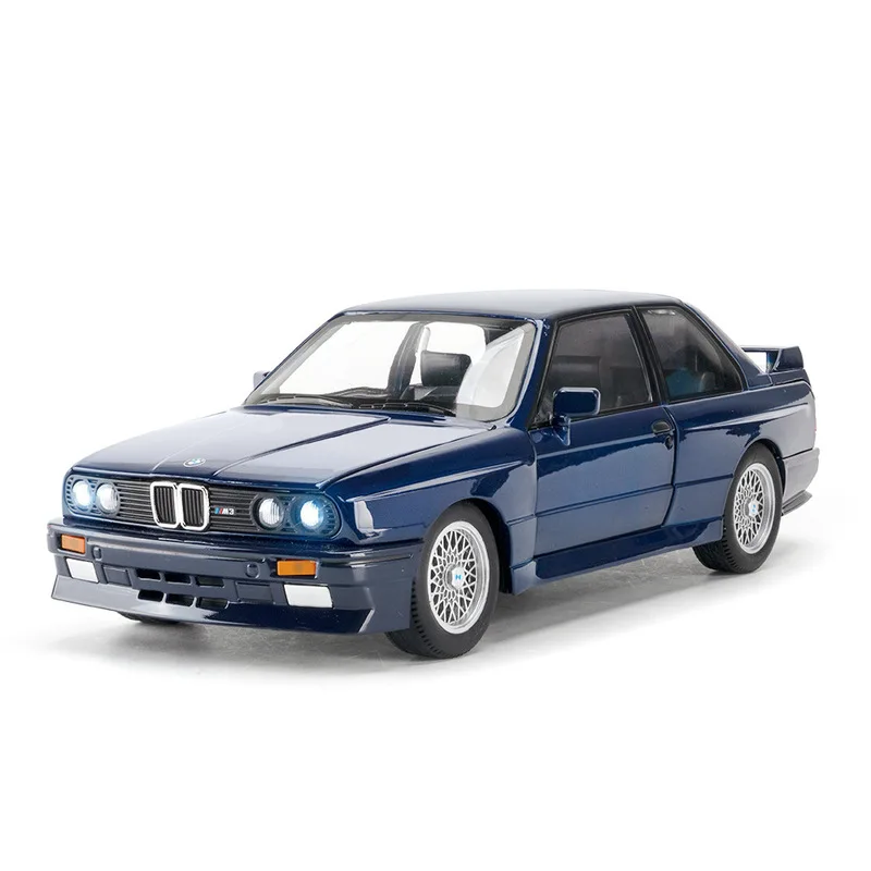 Modèle de voiture de sport en alliage moulé sous pression pour enfants, 1:24, 1988, M3, E30, métal, véhicule classique, simulation, son et lumière, jouets, cadeaux