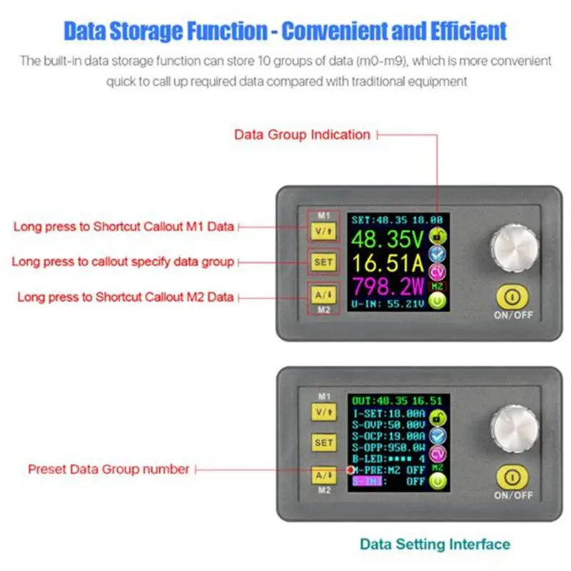 A7THK-High Efficiency Adjustable 50V 20A DC-DC Step-Down Power Supply Module DPS5020 Voltage Regulator NO Communication Function