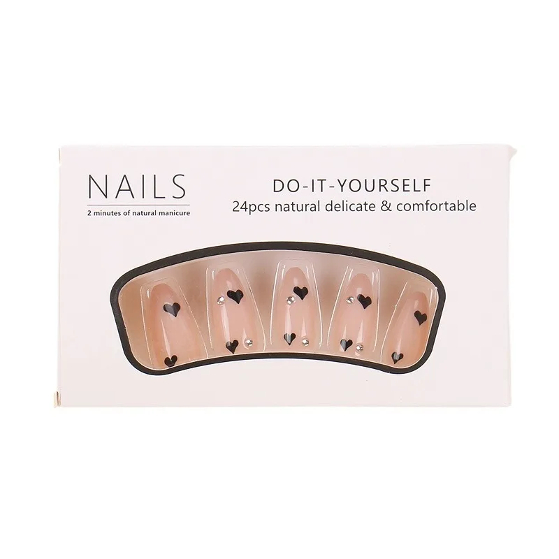 

Wearing nail pads, love rhinestones, handmade nail pads, removable European and American nail patches