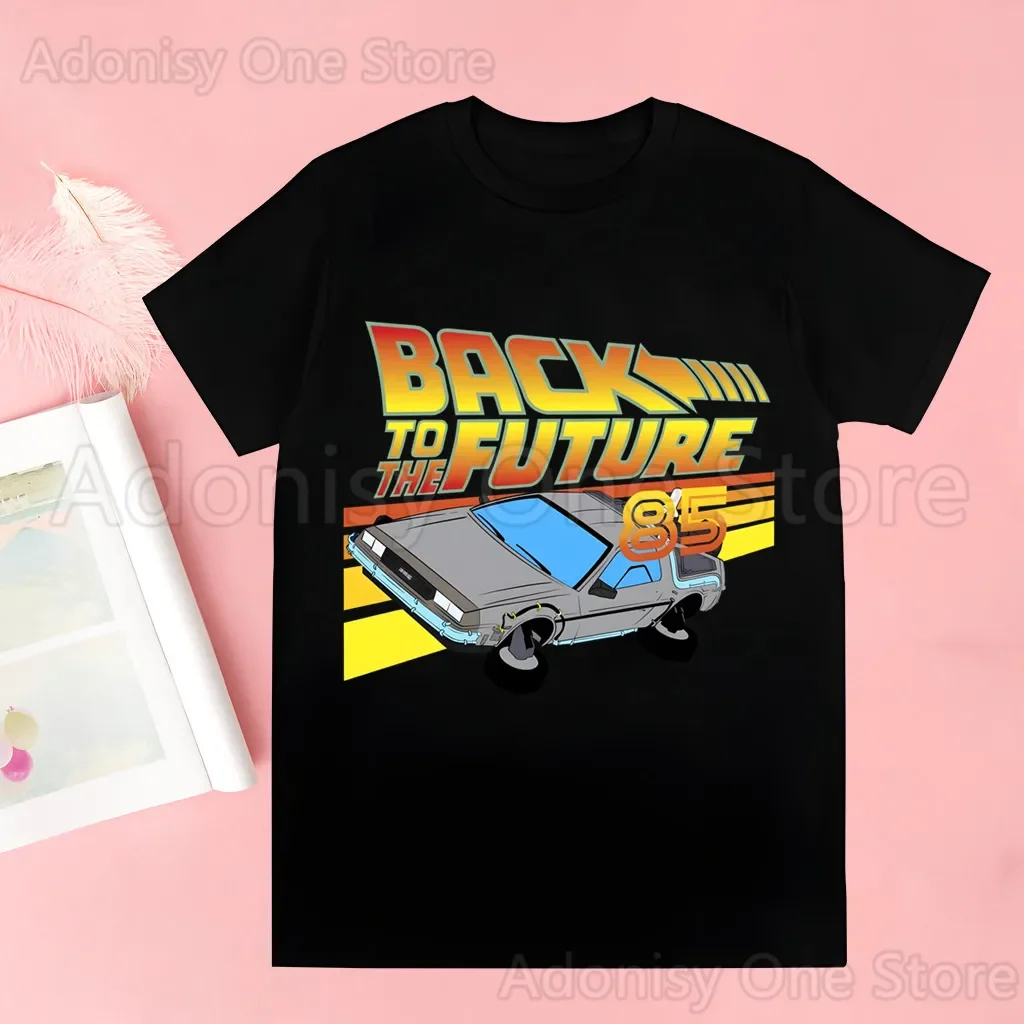 Back To The Future Delorean T-shirts Men Summer Graphic Tees Funny Shirts For Man Tshirts Crew Neck Harajuku Tops