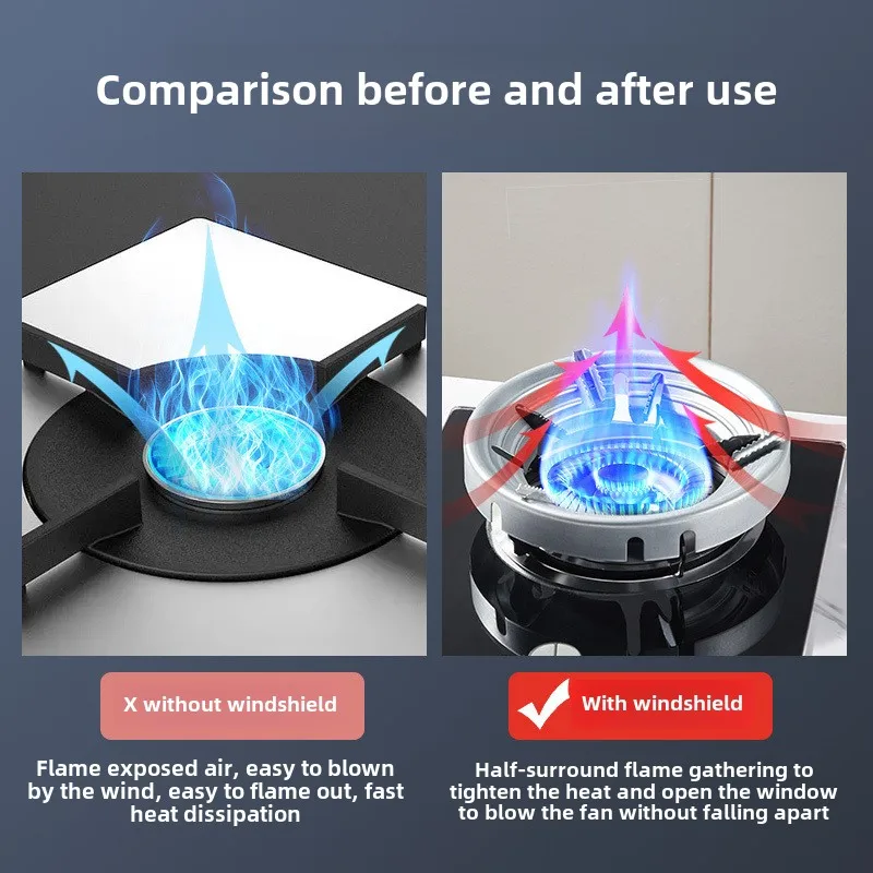 Universal 8 Openings Kitchen Gas Wok Ring Stove Burner Covers Holder Wok Support Rack Anti Slip Windproof Gas Stove Accessories