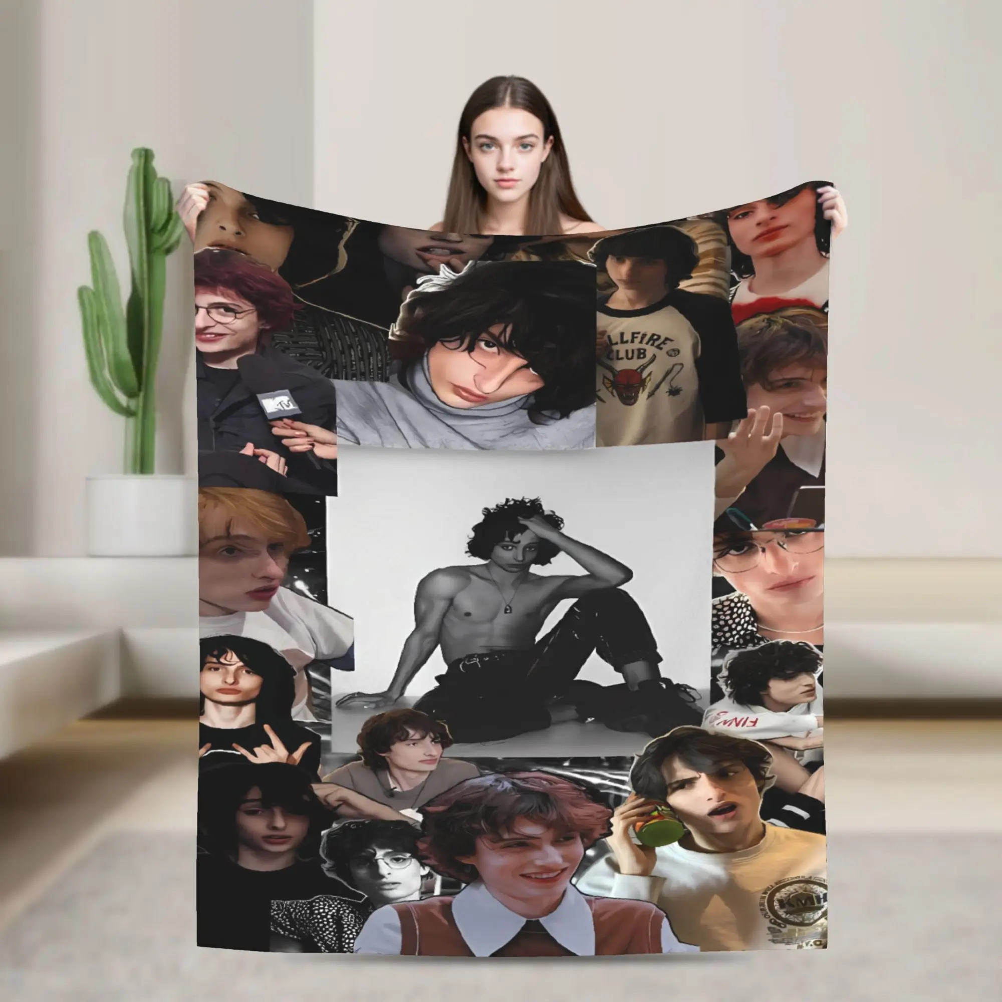 Finn Wolfhard Blanket Quality Super Soft  Throw Blanket Winter Kids Adult Outdoor Comfortable Bedspread