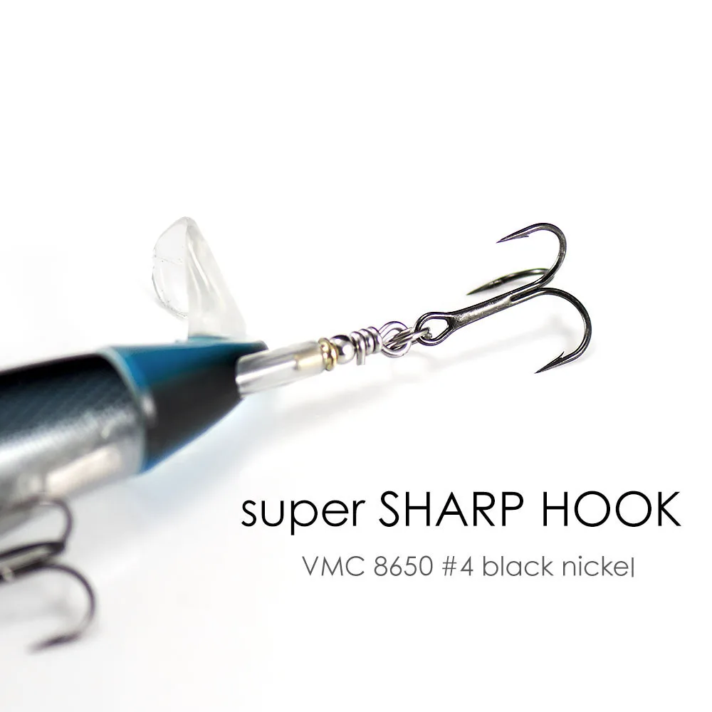 Countbass Surface Whopper Plopper مع خطافات VMC 110 مم 4-21/64 بوصة 19.7 جم 11/16 أونصة، ذيل دوار ناعم للمياه المتذبذبة