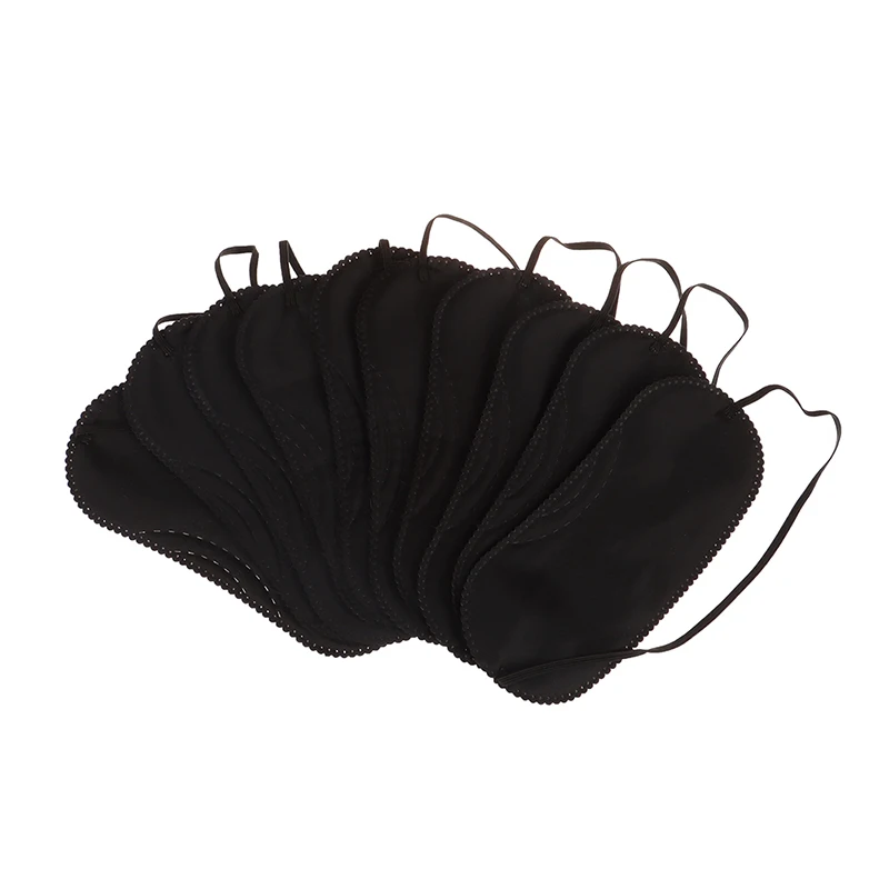 10Pcs Black Travel Home Sleep Eyeshade Women Men Eye Cover Shade Patch
