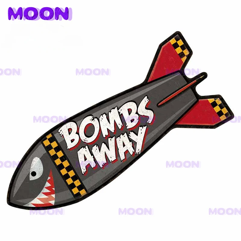 Creative Stickers Bombs Away Rocket whale Car Sticker Windshield Trunk Anime Decal Refrigerator Personality Vinyl Car Wrap