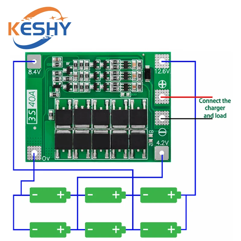 3S 4S 40A 60A Li-ion Lithium Battery Charger Protection Board 18650 BMS For Drill Motor 11.1V 12.6V/14.8V 16.8V Enhance/Balance