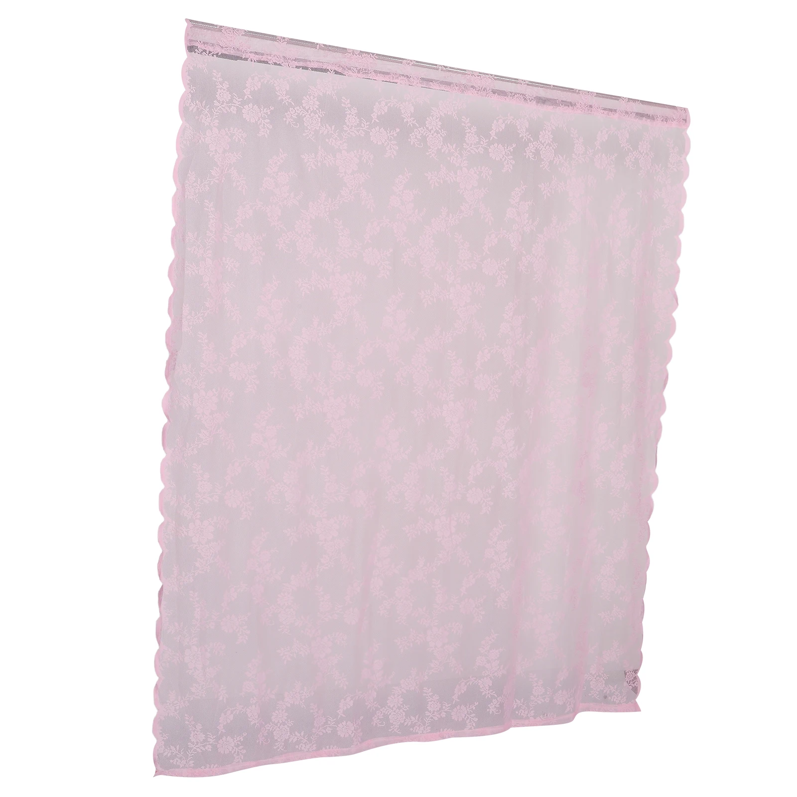 

Vintage Floral Curtains Blush Pink Sheer Lace Panel 145x180cm UV Protection Transparent Patterned Drapes for Bedroom Living Room