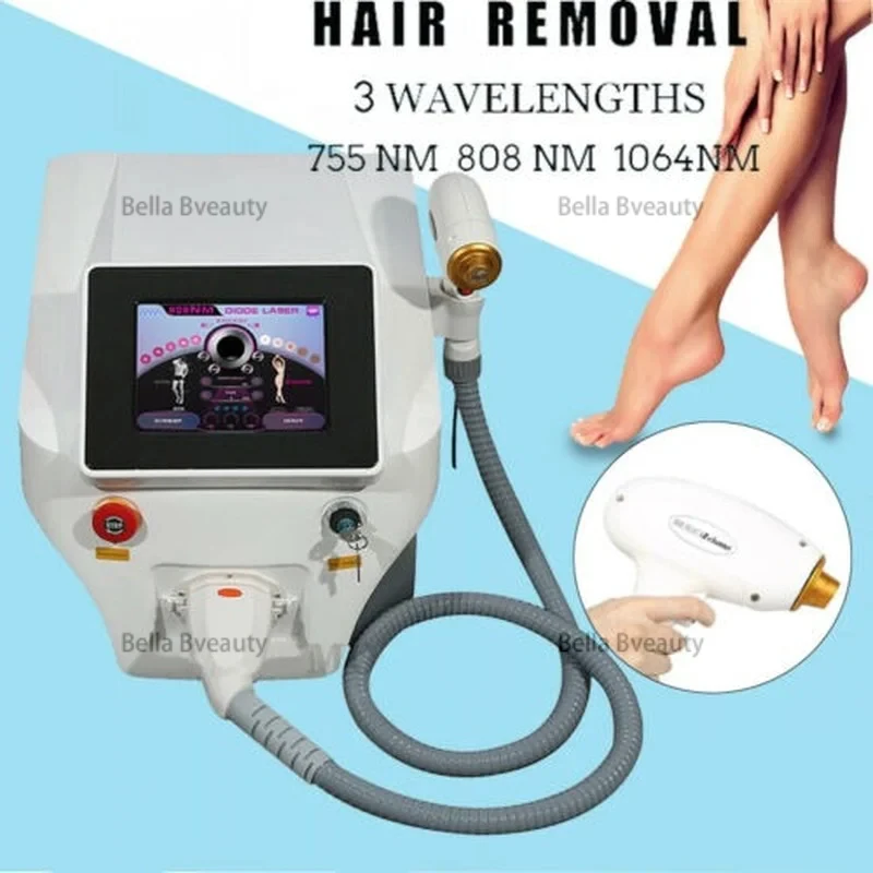 808nm Diode Laser Hair Removal Machine 755nm 1064nm 808nm Permanent Remove Body Hair Skin Rejuvenation Laser Beauty Instrument
