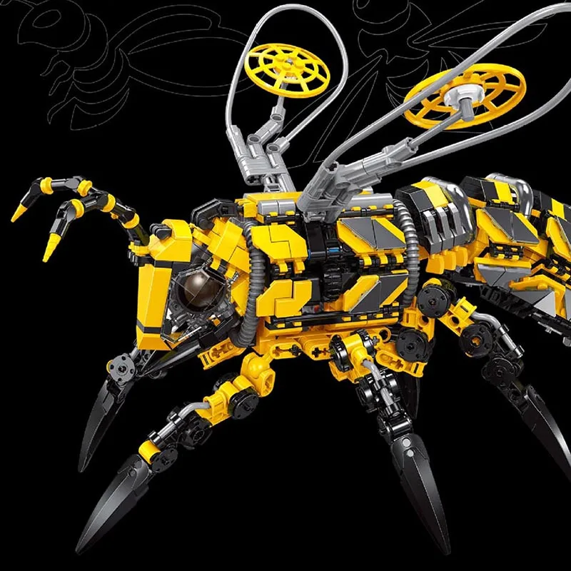 City MOC 1698pcs Mechnical Insects Bumblebee Model Kit Building Blocks DIY Creative Mech Bee Bricks Toys For Children Boys Gifts