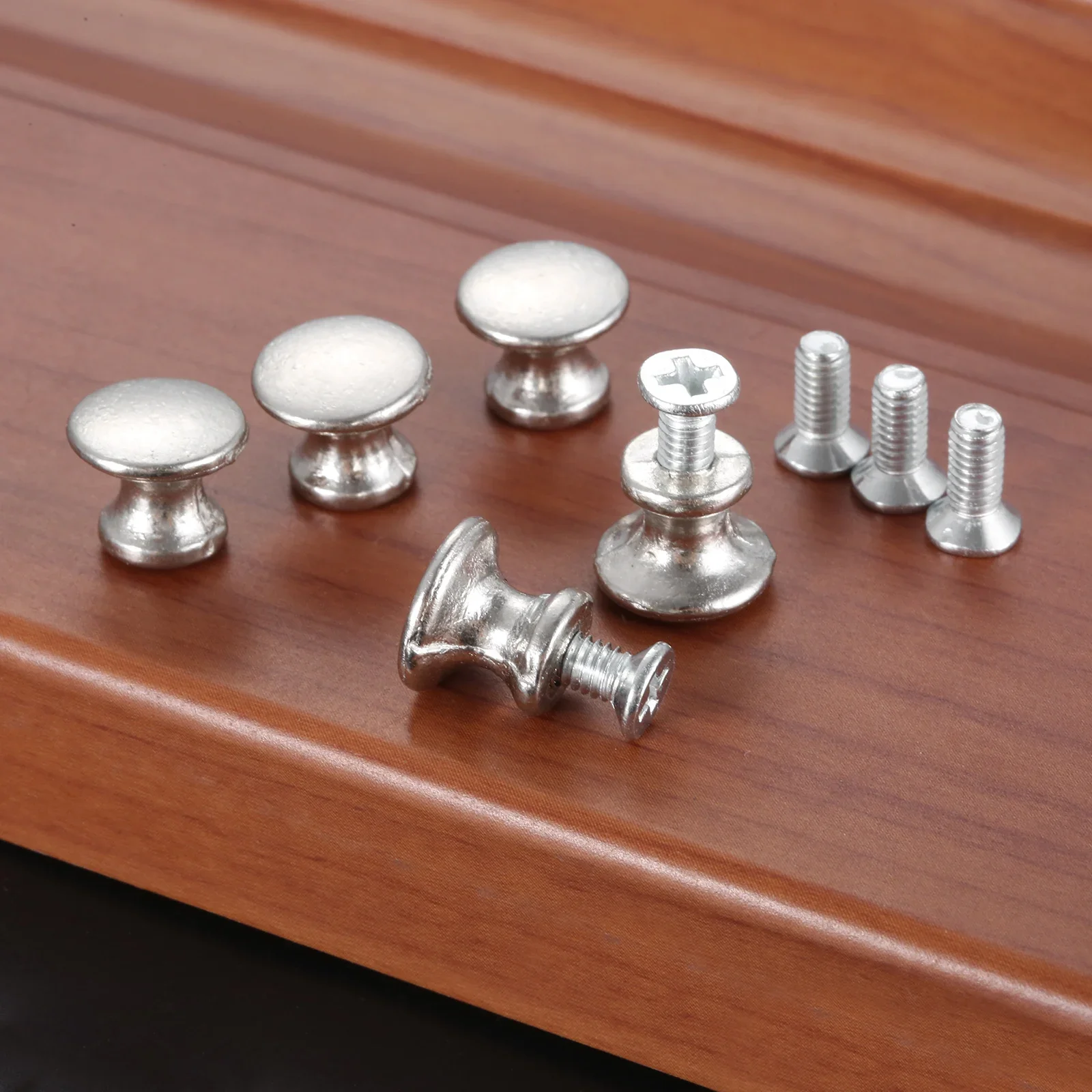 50pcs/set Metal Knob w/screw Round Multi-ridged Ring Pull Mini Handle 10/12mm Bronze/Silver Bulge Button Drawer Kitchen Cabinet