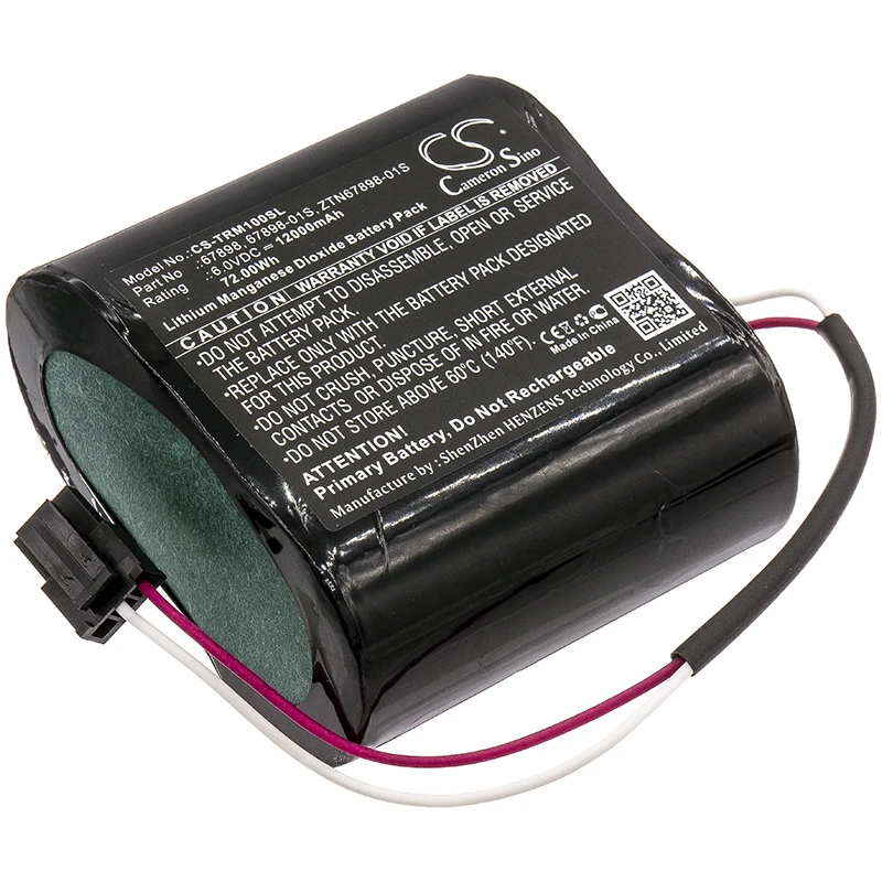 

CS Equipment Survey Test Battery for Trimble FM1000 FmX AgGPS Fits 67898 ZTN67898-01S 67898-01S Li-MnO2 6.00V 12000mAh/72.00Wh