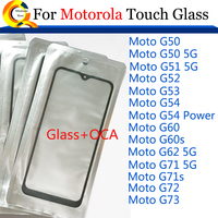 10Pcs\\Lot For Motorola Moto G52 G53 G60 G60s G71s G72 G73 G50 G51 G71 G62 5G G54 Power Touch Screen LCD Front Glass