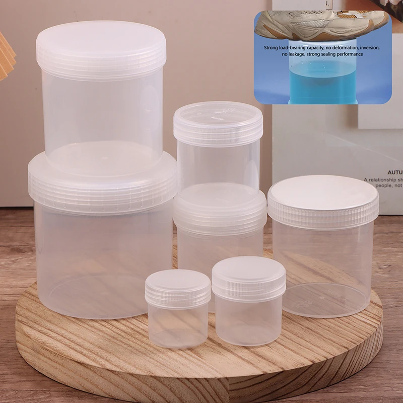 Clear Sealed Can With Lid Plastic Empty Packing Bottle Circular Storage Bucket Biscuit Jar Food Grade Sealed Cans Tank Container