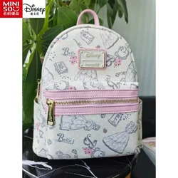 MINISO Disney Loungefly Co-branded Beauty and The Beast Belle Princess Backpack Girls School Bag Women's Casual Bag