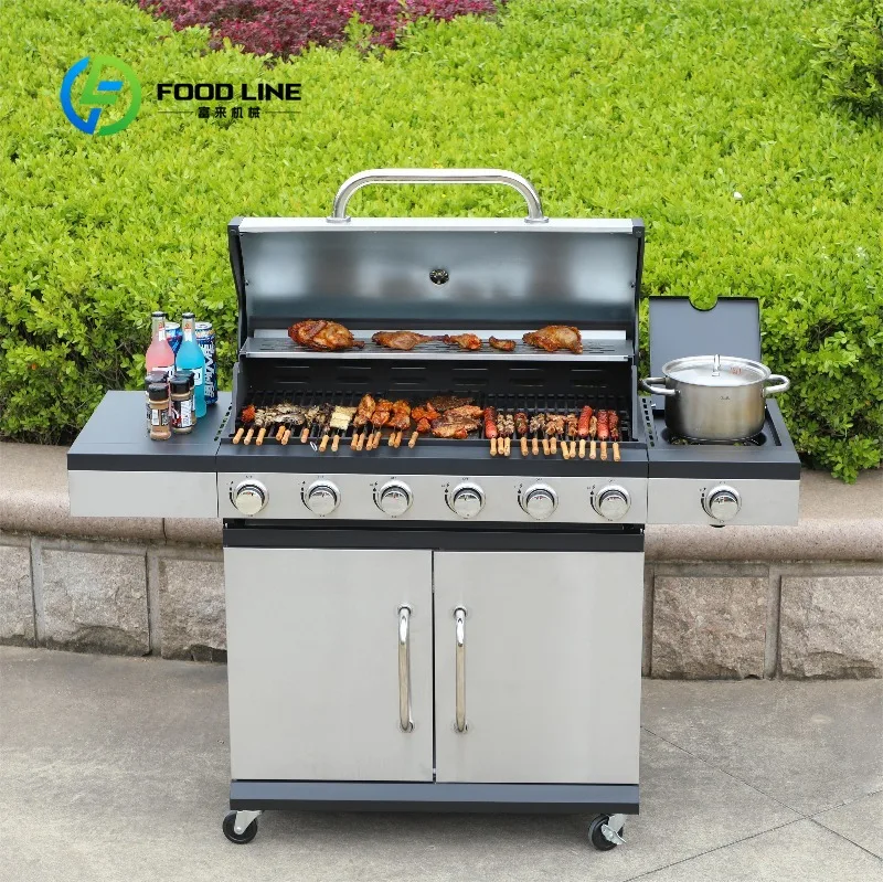 

Customized size Stainless Steel Burner Gas BBQ Mixed BBQ Backyard Family Events Party