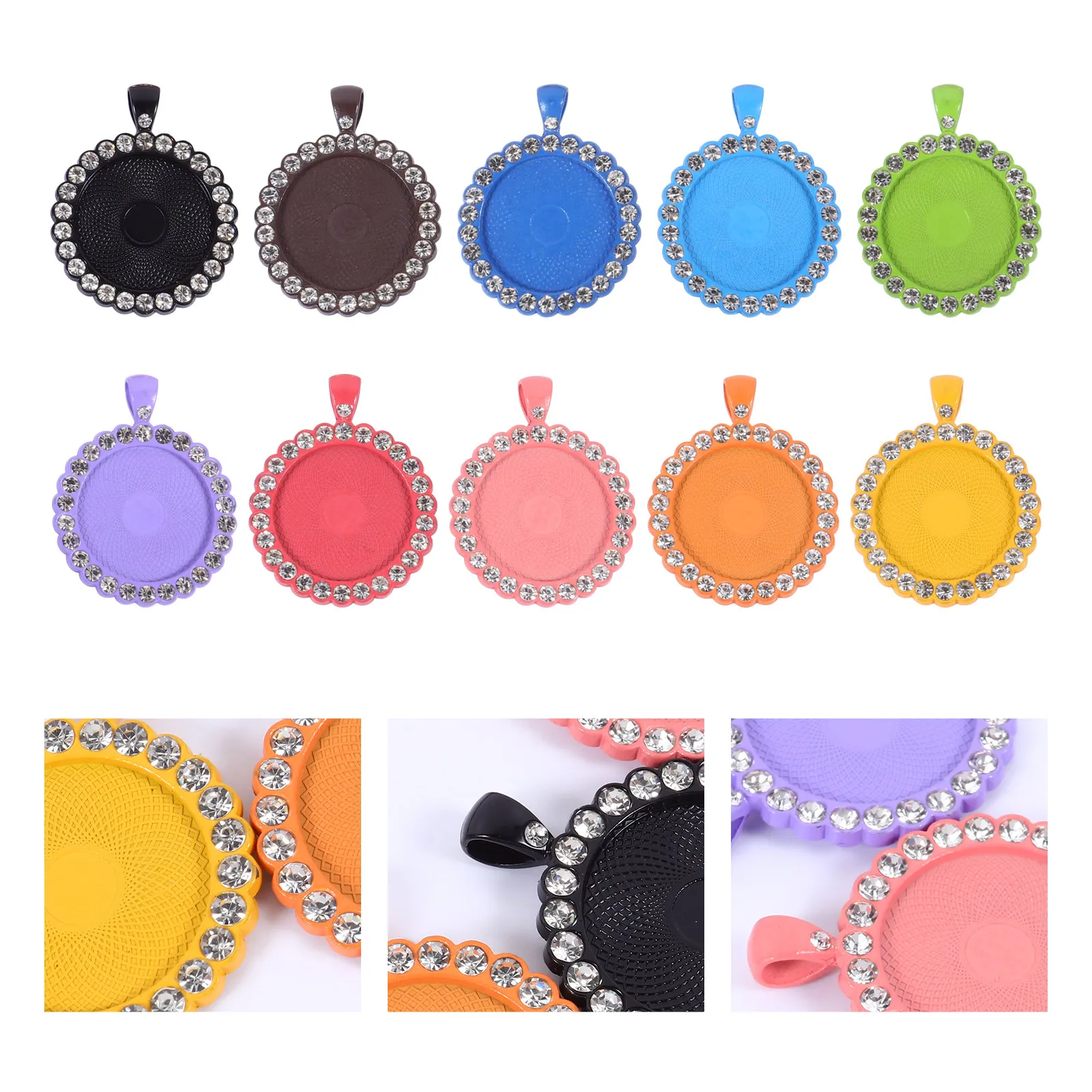 

20Pcs Decorative Pendant Base Plates Stylish 25Mm Bezel Trays for DIY Jewelry Making Craft Home Store Decoration Use