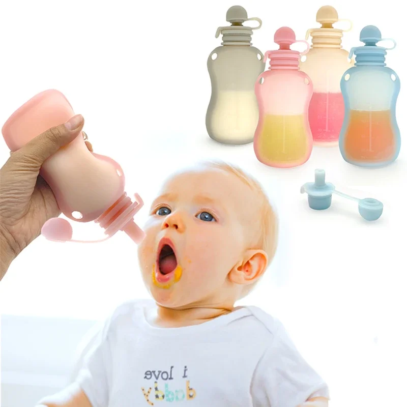 Reusable Silicone Breast Milk Storage Bag Leak-proof Suckable Juice BPA Free for Baby Feeding Food Storage Breastfeeding Partner