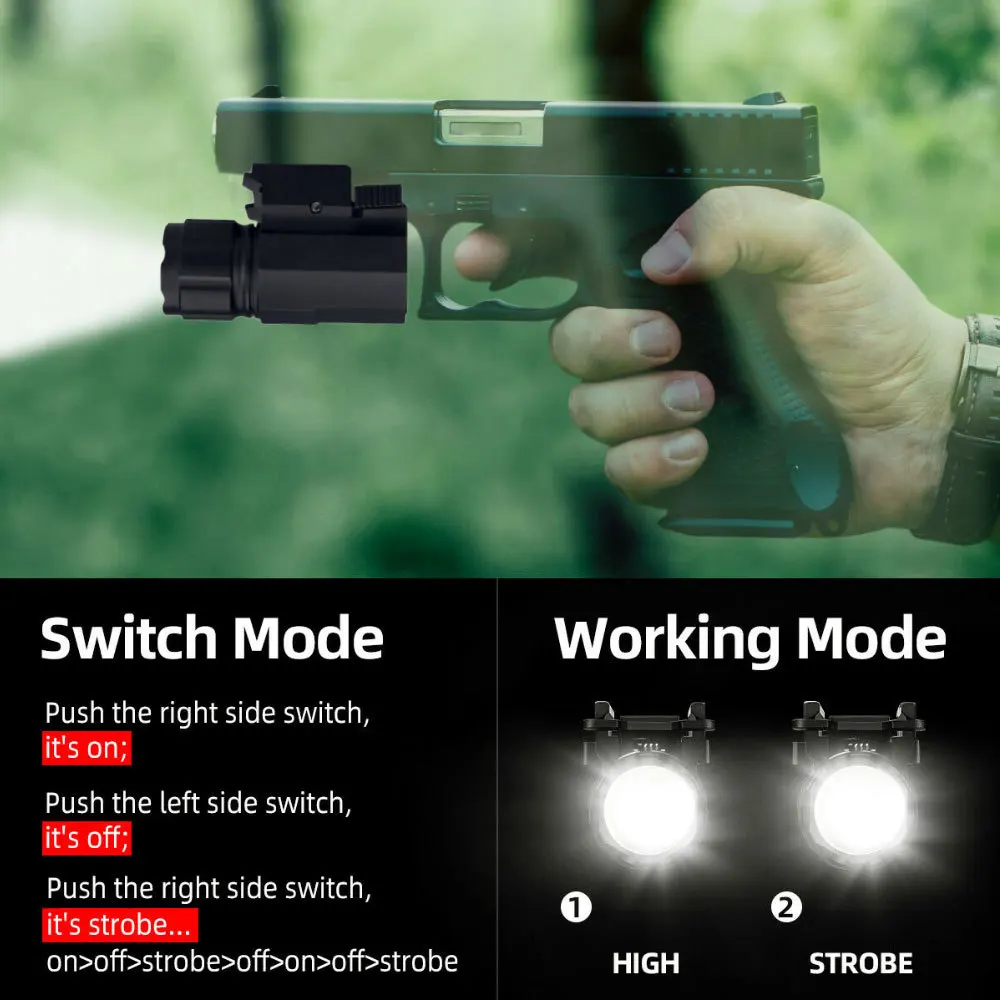 Imagem -05 - Lanterna Tática Lanterna Led de Alta Potência Tocha de Acampamento Pistola Underslung Lanterna de Caça de Alumínio M013 Sight Lanterna