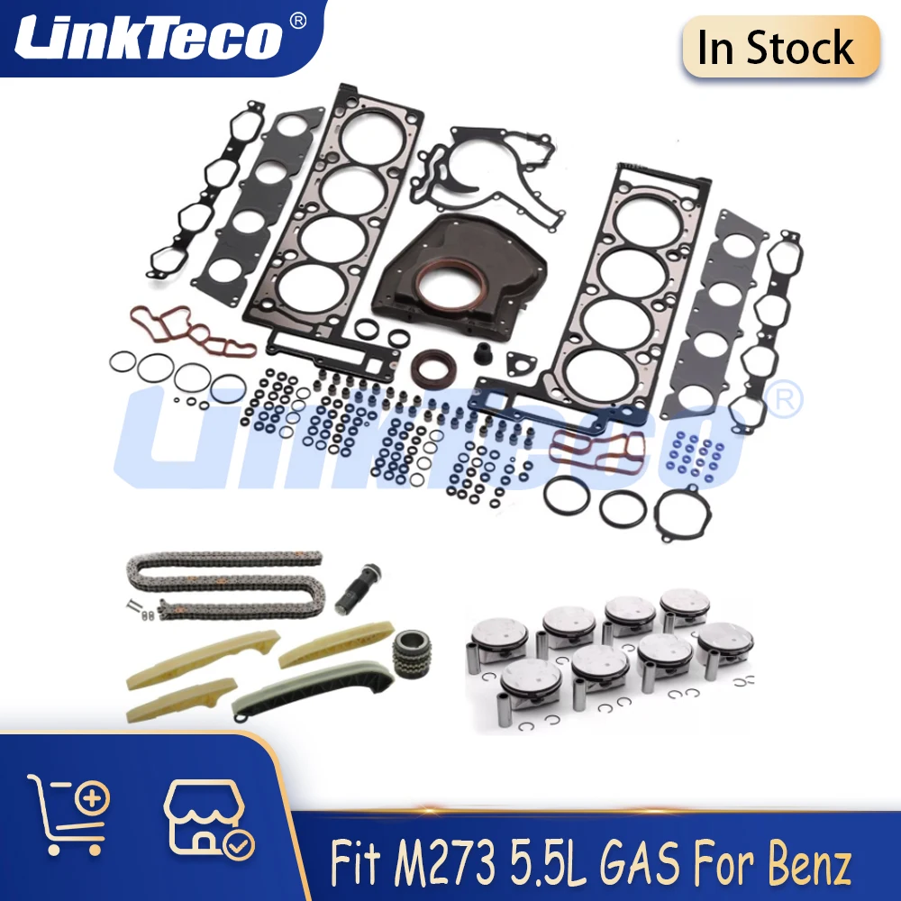 

Engine Rebuilding Gasket Piston & Ring Timing Set Fit M273 5.5L V8 GAS FOR Mercedes-Benz CL500 CLS500 CLK500 E500 E550 G500 R500