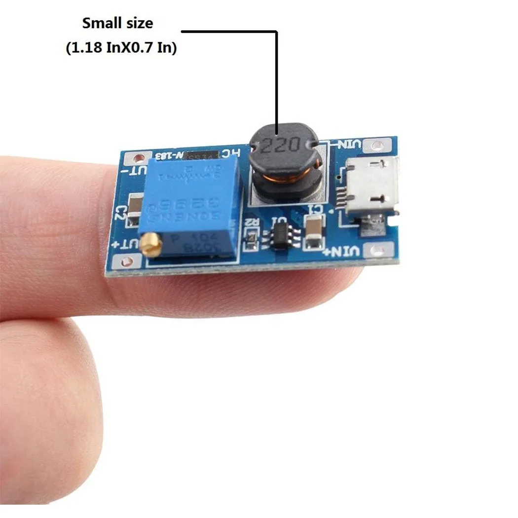 10 шт. MT3608 Регулируемый повышающий модуль, регулятор напряжения Micro USB Type-c, вилка 2 В-24 В до 5 В-28 В, 2 А, повышающий преобразователь постоянного тока в постоянный