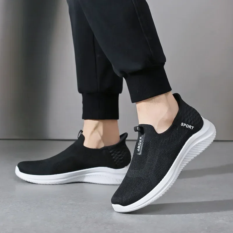 2024 Autumn New Sports Shoes Men's Soft soled Comfortable Breathable Single Shoes Casual Fashion Single Shoes One Step Stepping