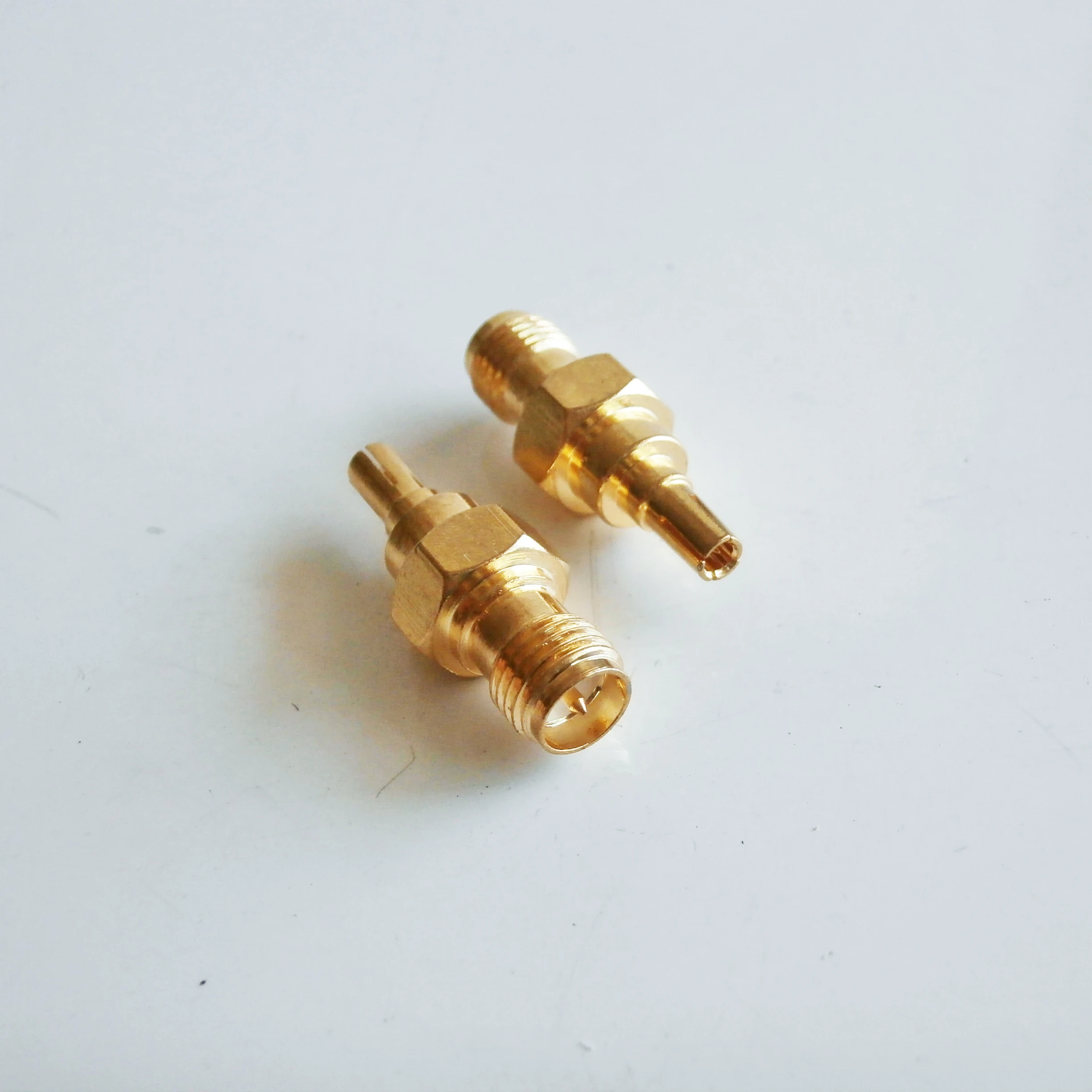 1X Pcs RP-SMA RPSMA RP SMA Female To CRC9 Male Plug RPSMA To CRC9 Connector Socket GOLD Brass Straight Coaxial RF Adapters