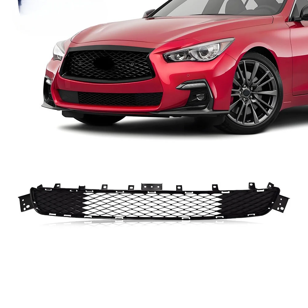 

For 2018-2023 Infiniti Q50 Sport Front Bumper Lower Grille Black Grill Honeycomb United States