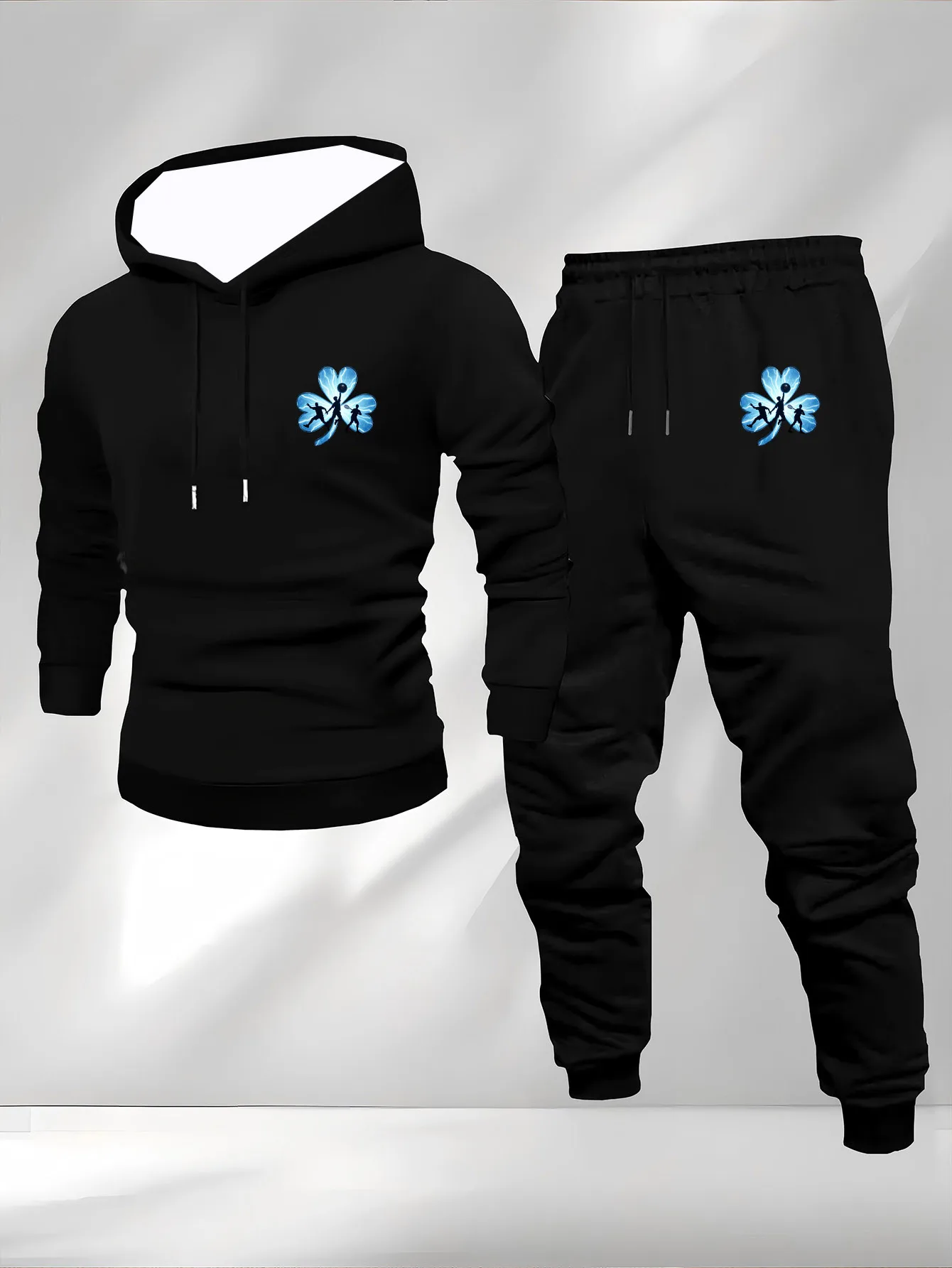 

2025-26, осенний мужской спортивный комплект Y2K, уличная модная толстовка с капюшоном, комплект из двух предметов, с 3D принтом в стиле хип-хоп, подходит для повседневного ношения