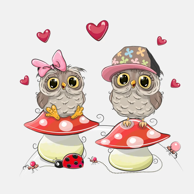 RuleMyLife  15.7CM*15CM Cute Mushroom On The Owl PVC  High Quality Car Sticker 11-01324
