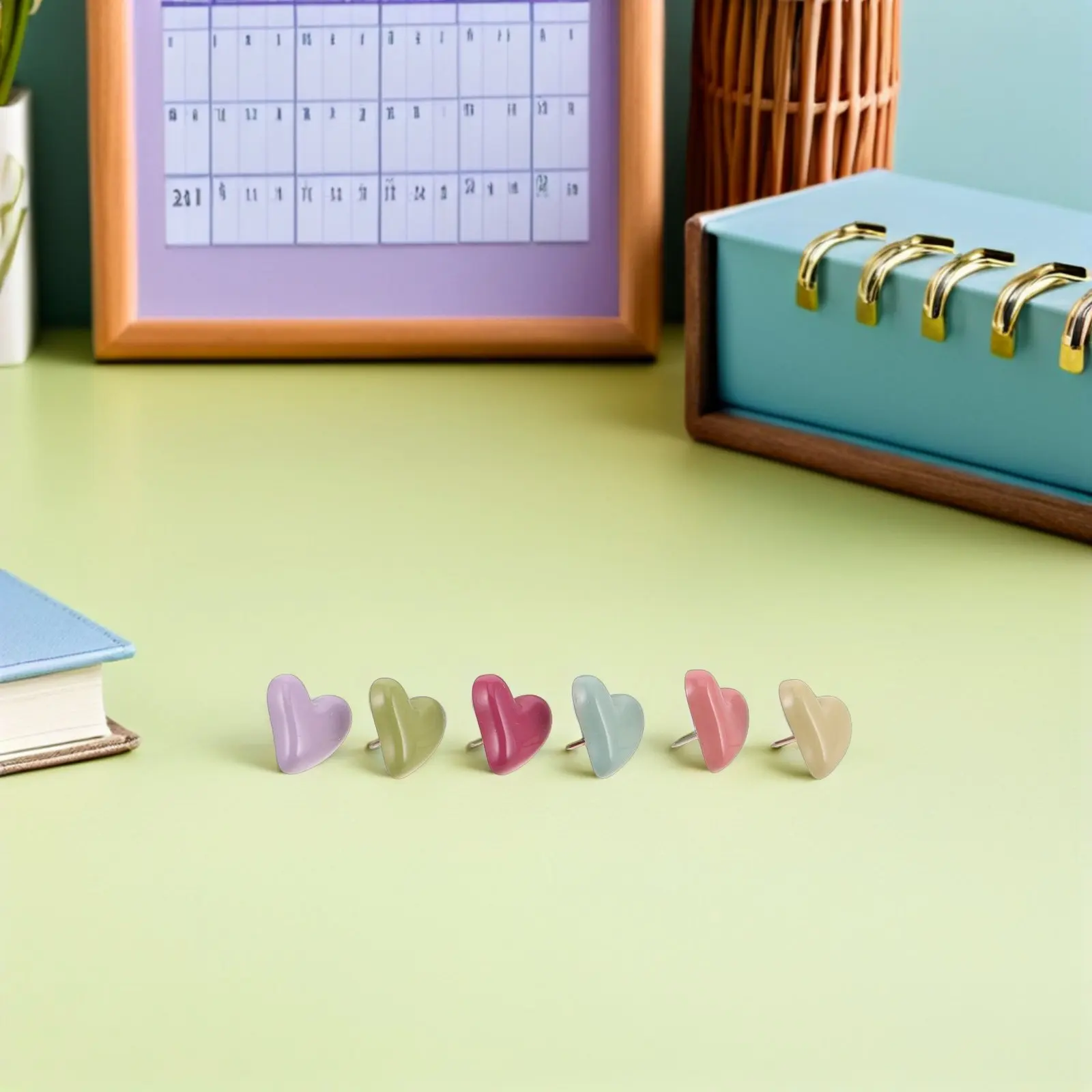 58Pcs Fun Cute Thumb Tacks Heart Design Decorative Push Pins for Travel Map Wedding Party Home Office Wall Decor Craft Use