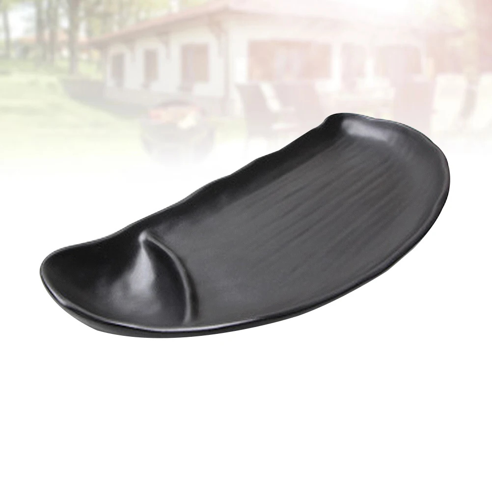 

1pc Sushi Snack Tray Imitation Ceramic Melamine Sashimi Plate Party Dessert Platter Home Restaurant Tableware Size L