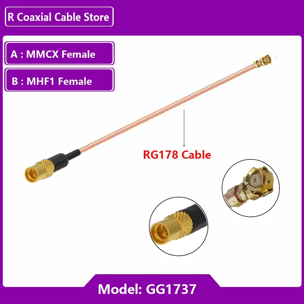 1 pz MCX spina maschio a IPEX1 U.FL IPX connettore femmina Jack RG178 adattatore per cavo Antenna a spirale cavo di prolunga coassiale RF