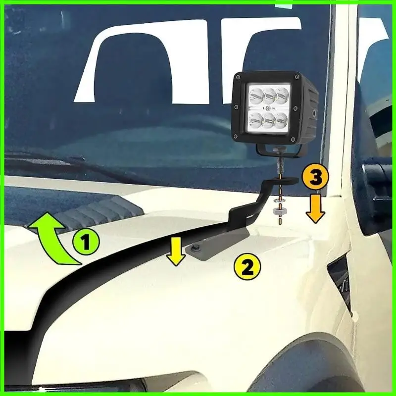 

Left Right Work Light Mount Bracket Upper Hood Pillars LED Work Light Bracket for SVT