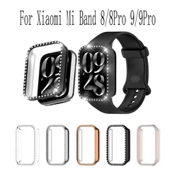 PC Hollow Case Cover For Xiaomi Mi Band 8/8Pro 9/9Pro Smart Watch Diamond Crystal Bumper Protective Cover Shell Accessorie.