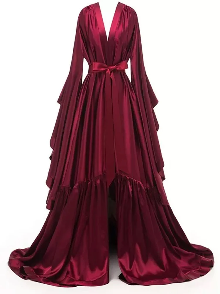 Bridal Robe Elastic Satin Bridesmaid Wedding Bachelorette Party Nightgown Bathrobe Robe Customized