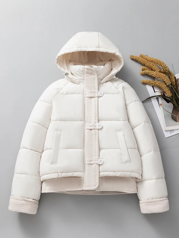 

Женское свободное зимнее пальто из хлопка Sli ort down, корейское пальто из полиэфирного волокна на молнии с застежкой-молнией