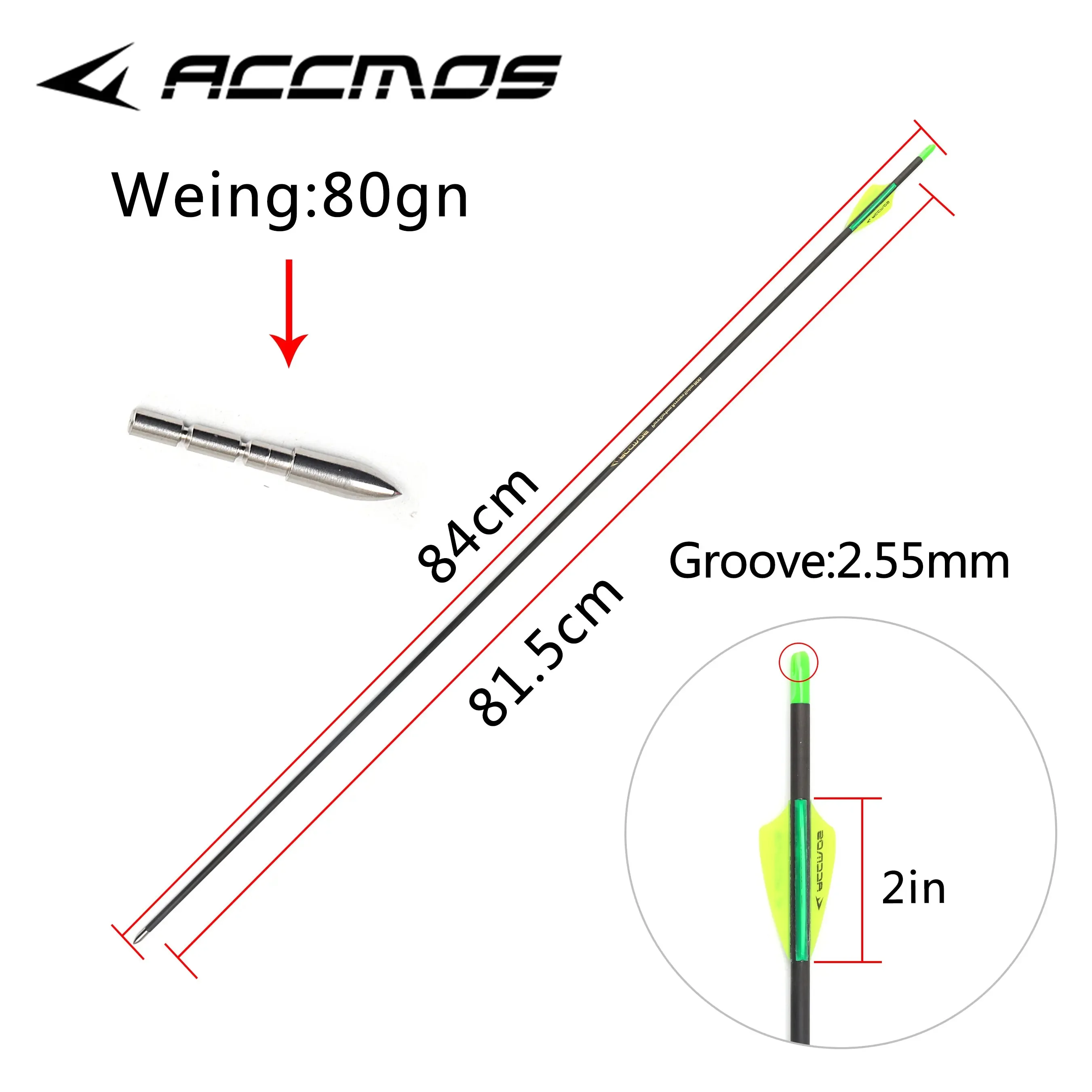 12pcs 31in ID 4.2mm Pure Carbon Shaft Spine 250 300 350 400 500 600 700 800 1000 Complete Arrow For Archery Hunting Shooting