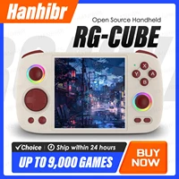 ANBERNIC-consola de juegos portátil RG Cube, pantalla táctil IPS de 3,95 pulgadas, Android 13, efecto de iluminación RGB, reproductor de vídeo Retro en Streaming RGCUBE