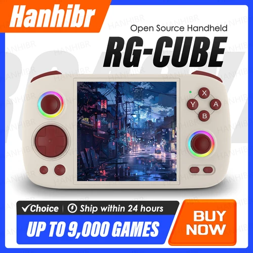 Imagen 1 del producto ANBERNIC-consola de juegos portátil RG Cube, pantalla táctil IPS de 3,95 pulgadas, Android 13, efecto de iluminación RGB, reproductor de vídeo Retro en Streaming RGCUBE