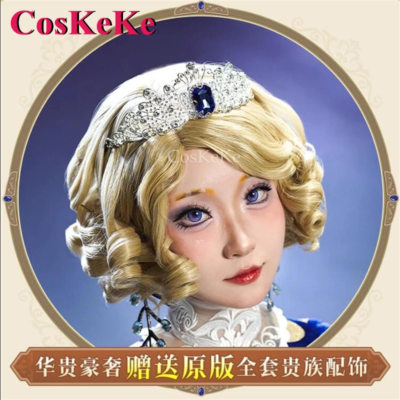 CosKeKe Emily Dyer Cosplay Identity V Costume Dottore Firefly Pelle Elegante Splendido Blu Abito Formale Attività Gioco di Ruolo Abbigliamento