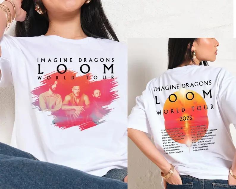 

Футболка Imagine Dragons Loom World Tour 2025, футболка рок-группы 90-х, футболка Mercury Dan Reynolds, мужские и женские хлопковые футболки, летние