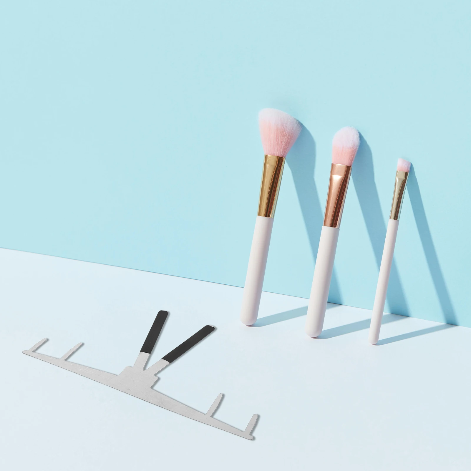 

2pcs Stainless Steel Ruler Precision Three-Point Positioning Shaping Tool Reusable Measuring Ruler Professional Stencil Guide