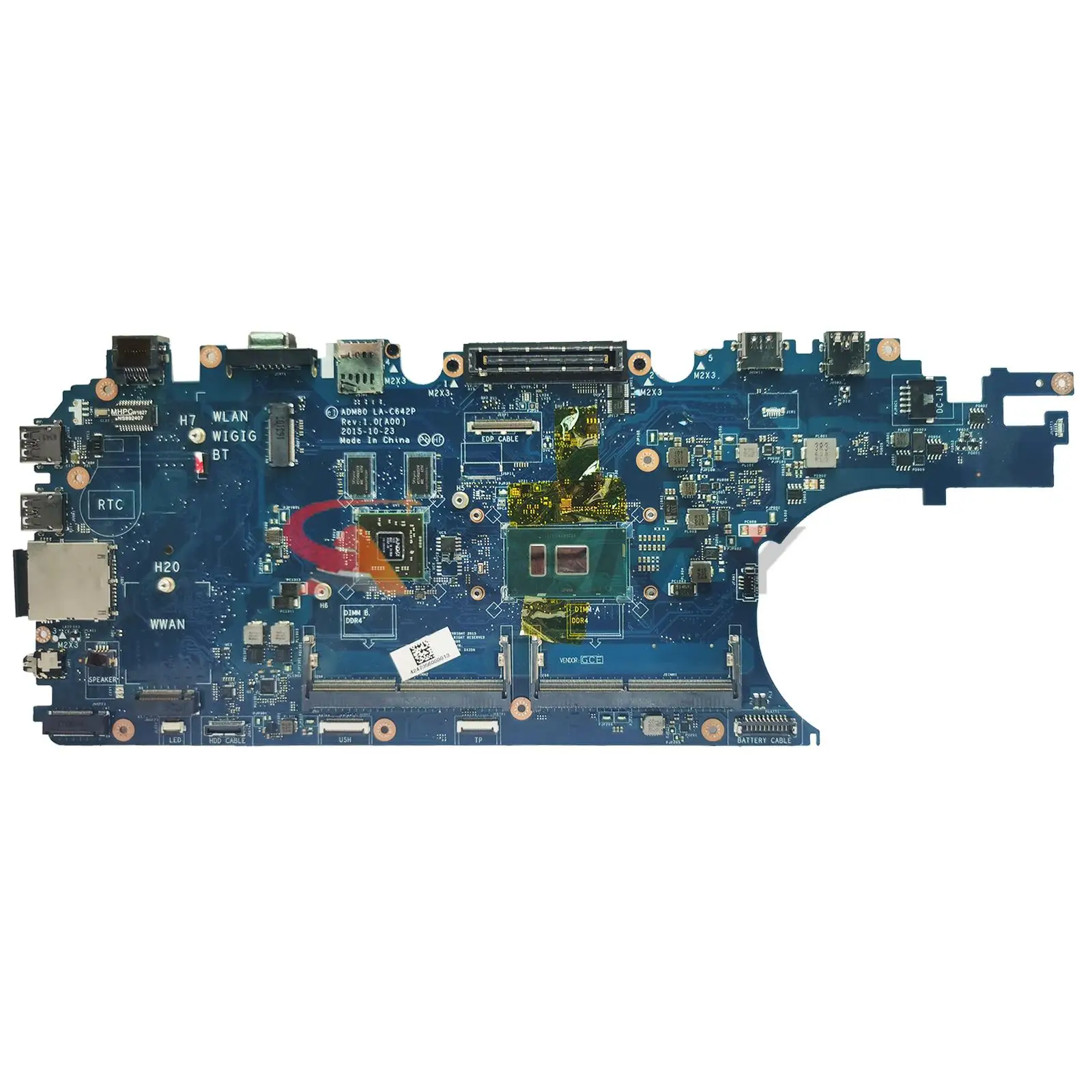 LA-C642P For Dell Latitude 5570 E5570 Laptop Motherboard with I5 I7 6th Gen CPU Notebook Mainboard CN-0J1PDD 0GVKV9 100% Tested