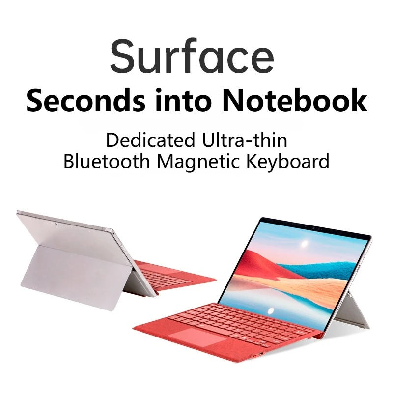 

Microsoft Surface Magnetic Bluetooth Keyboard for Surface Pro 3,4,5,6,7 Seven Color Backlight Large Battery High Endurance