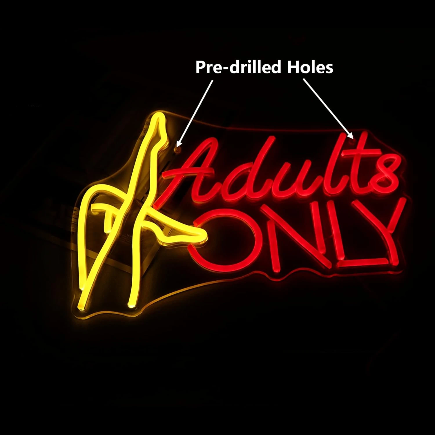 Adults Only Neon Sign USB Powered LED Neon Light for Bar Women Cave Studio Bedroom Yoga Gym Store Femal  Party Wall Decor