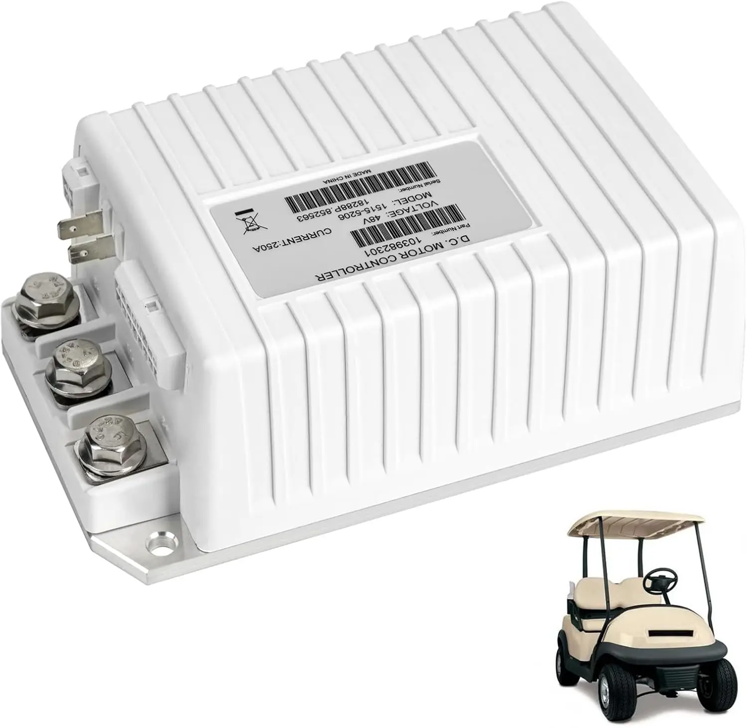 1515-5206 48V 250A Golf Cart Controller for Club Car Precedent 2014-2019 103982301, MCOR3 Throttle Type, Curtis Replacement, High Torque, Fits Carryall 100, Tempo, Onward Models Electric Golf Carts